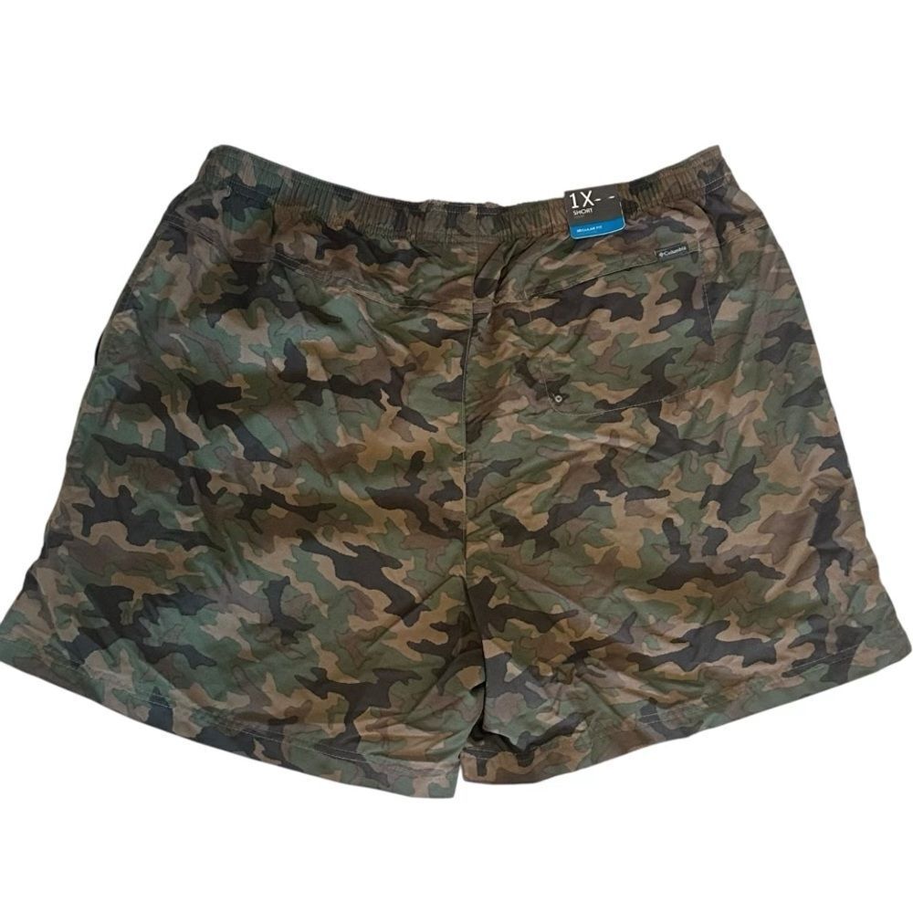 NWT COLUMBIA Camo Print Shorts Womens Size 1X Regular Fit Pockets and Drawstring